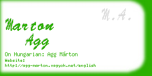 marton agg business card